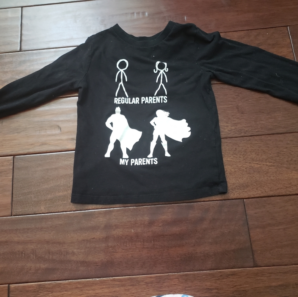 Boys Black & White LS Graphic Tee
